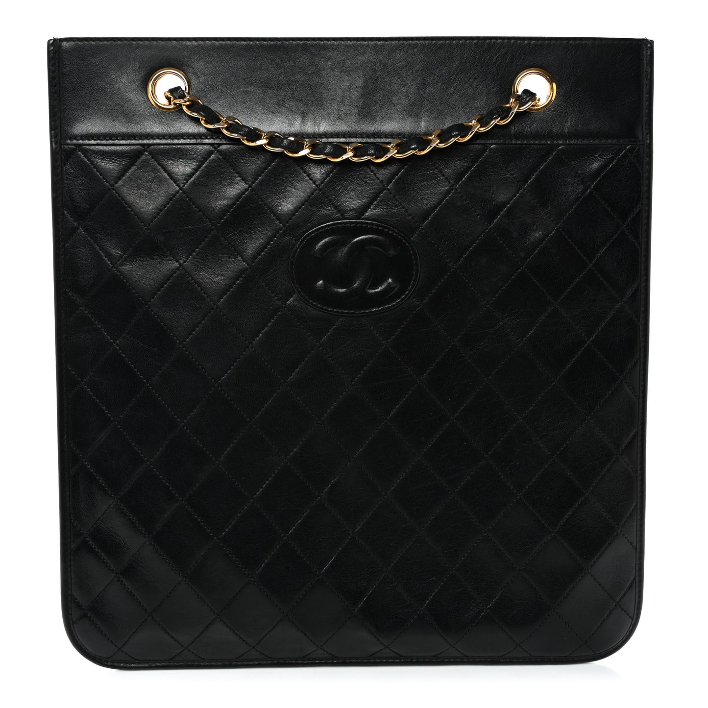 Lambskin Quilted CC Shoulder Bag Black