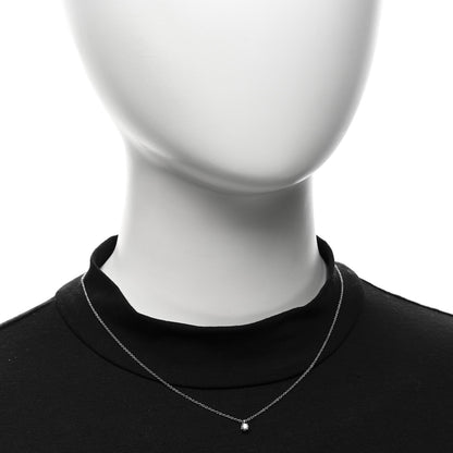 Tiffany Platinum Diamond .12ct Solitaire Pendant Necklace 2 of 5