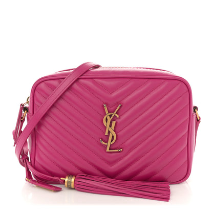 Saint Laurent Calfskin Matelasse Monogram Lou Camera Bag Bright Pink 1 of 17