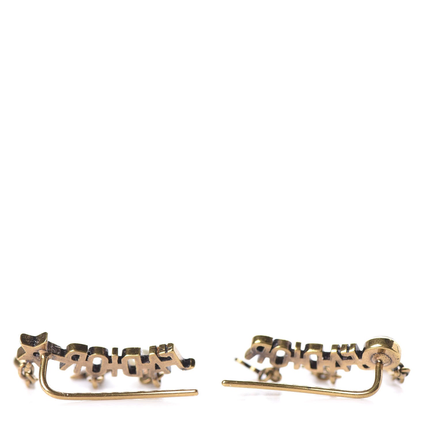 Christian Dior Pearl Crystal J'Adior Earrings Aged Gold 3 of 3