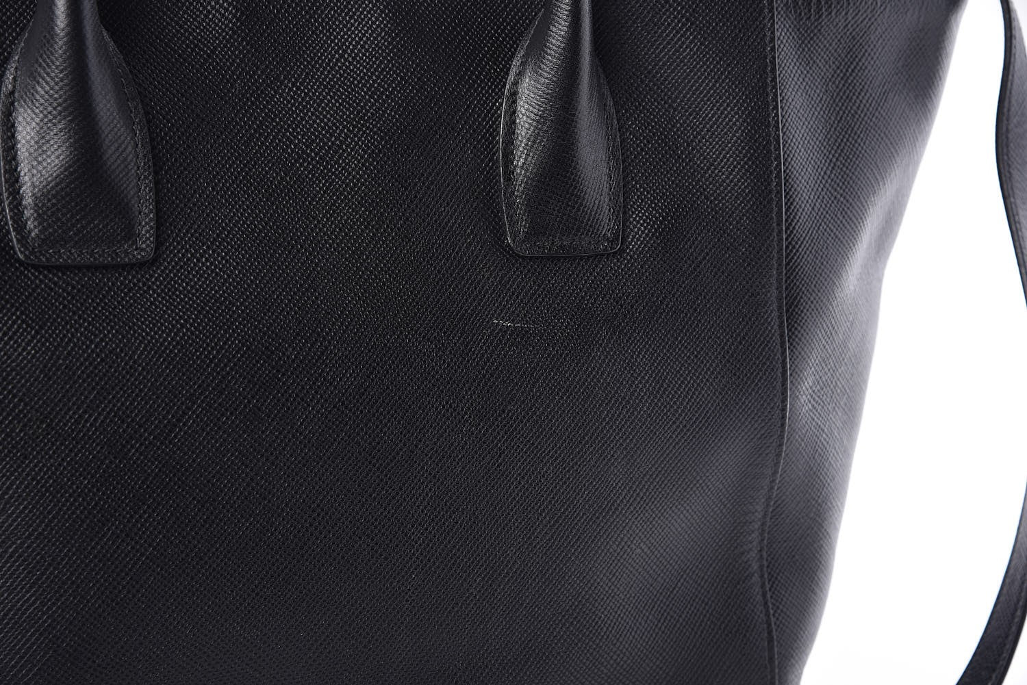 Prada Saffiano Cuir Front Pocket Tote Black 17 of 20