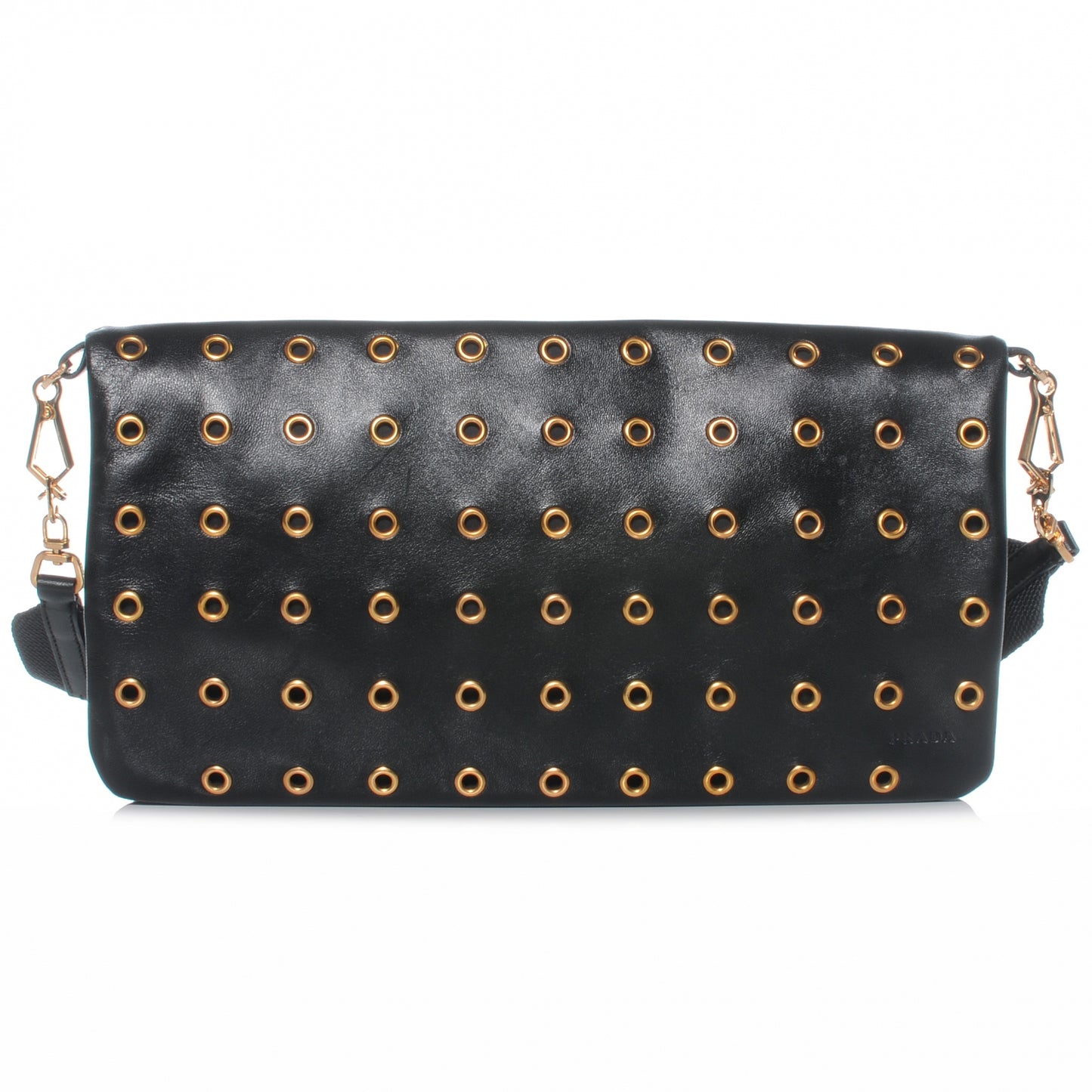 Nappa Grommet Borchie Shoulder Bag Nero Black