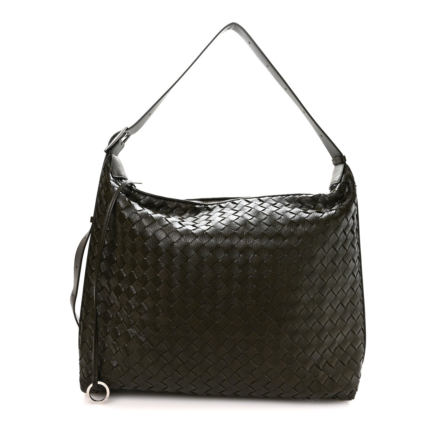 Deerskin Intrecciato Medium Traveler Hobo Kaki