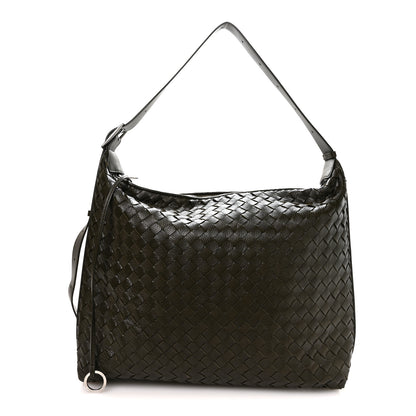 Bottega Veneta Deerskin Intrecciato Medium Traveler Hobo Kaki 1 of 10