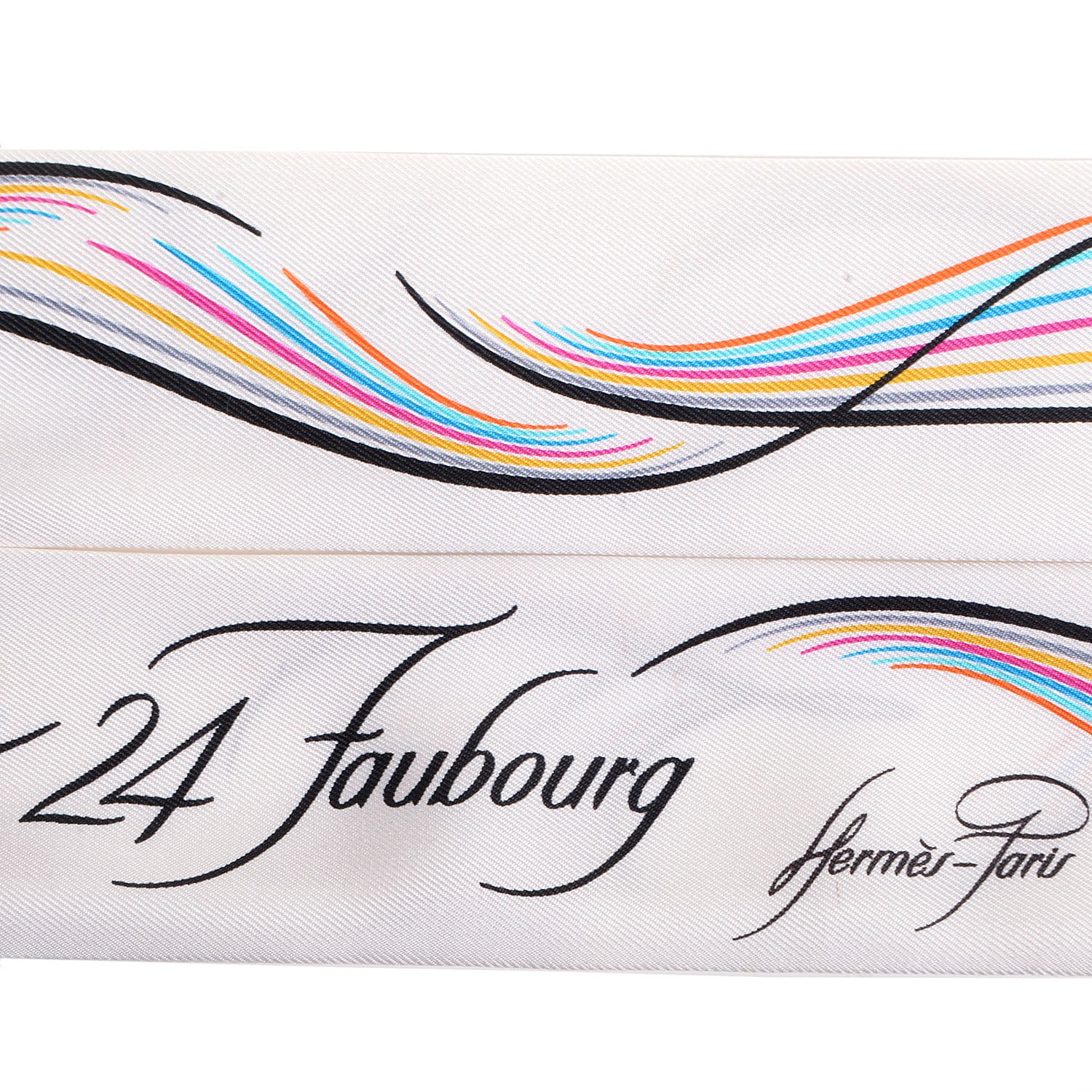 Hermes Silk 24 Faubourg Twilly Scarf Blanc 3 of 4