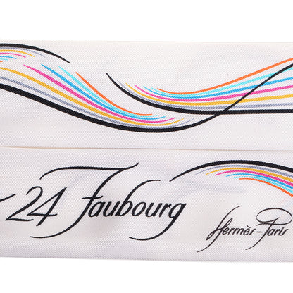 Hermes Silk 24 Faubourg Twilly Scarf Blanc 3 of 4