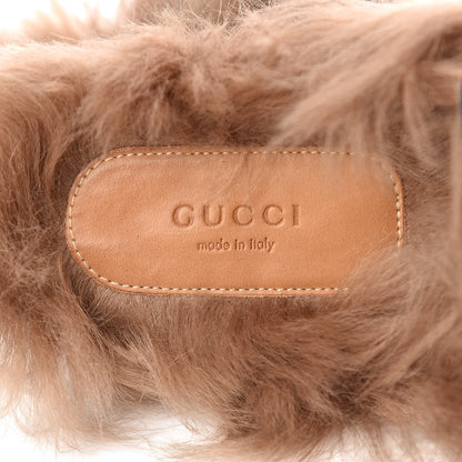 Gucci Velvet Fur Womens Princetown Slippers 41 Black 5 of 12