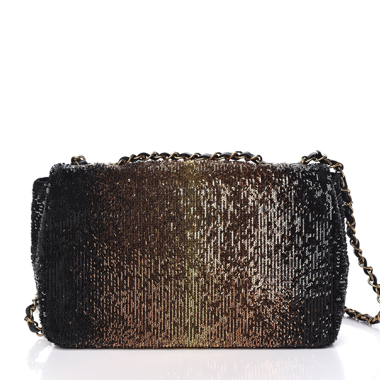 Chanel Sequin Medium Single Flap Bronze Black 11 of 11