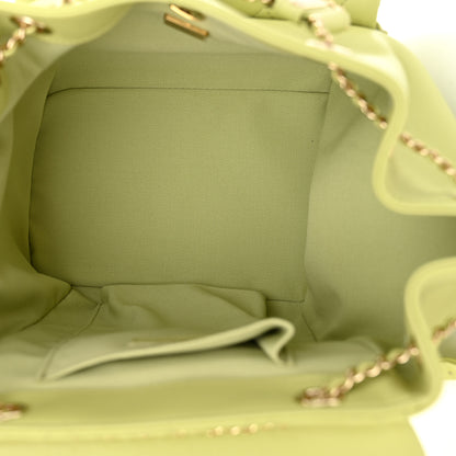 Chanel Lambskin Quilted Large Duma Drawstring Backpack Light Green 5 of 10