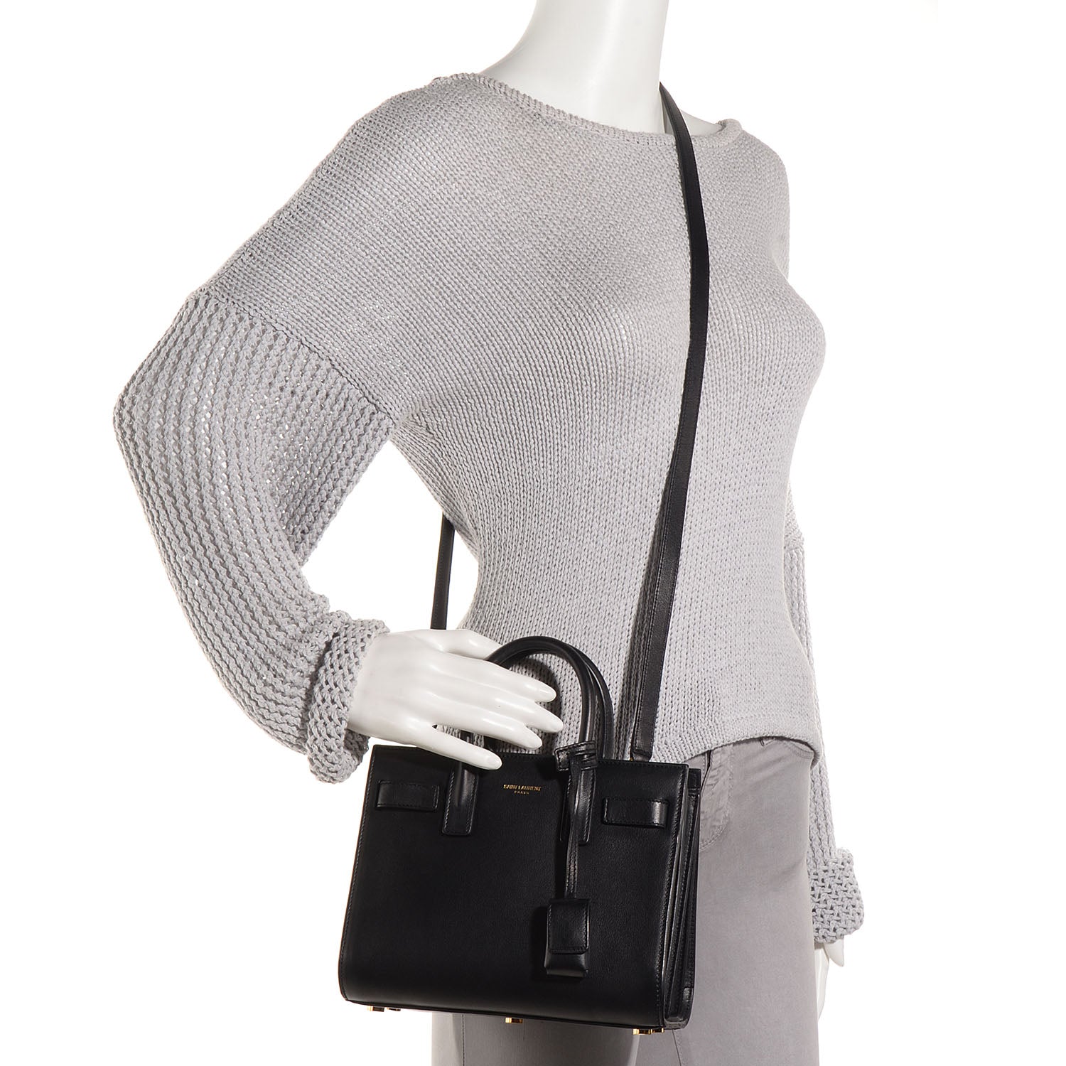 Saint Laurent Calfskin Nano Sac De Jour Black 2 of 8