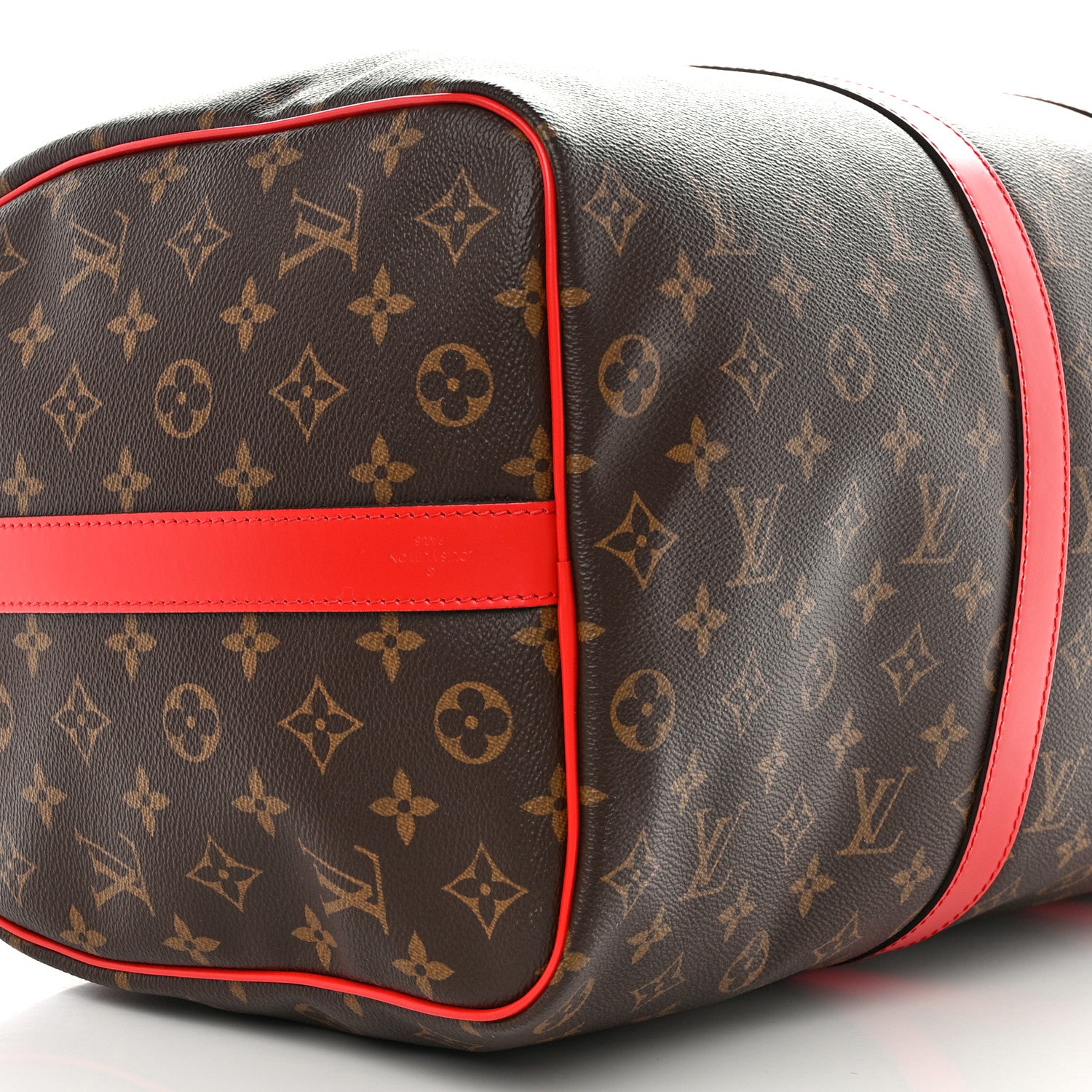 Louis Vuitton Calfskin Monogram Keepall Bandouliere 50 Coquelicot 8 of 9