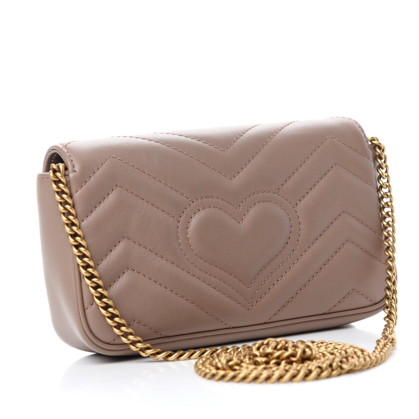 Calfskin Matelasse Super Mini GG Marmont Shoulder Bag Porcelain Rose