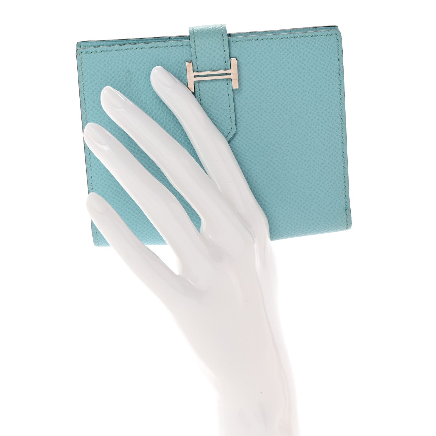 Hermes Epsom Bearn Compact Wallet Bleu Atoll 2 of 10