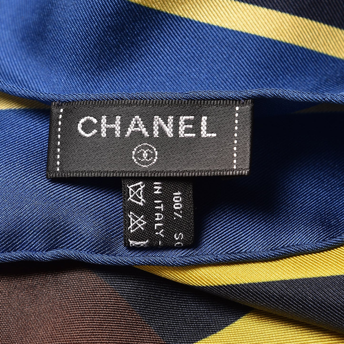 Silk CC Square Scarf Navy