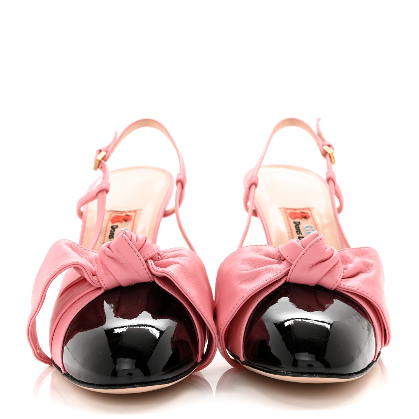 Nappa Bow Ankle Strap Platform Sandals 38 Butterfly Pink