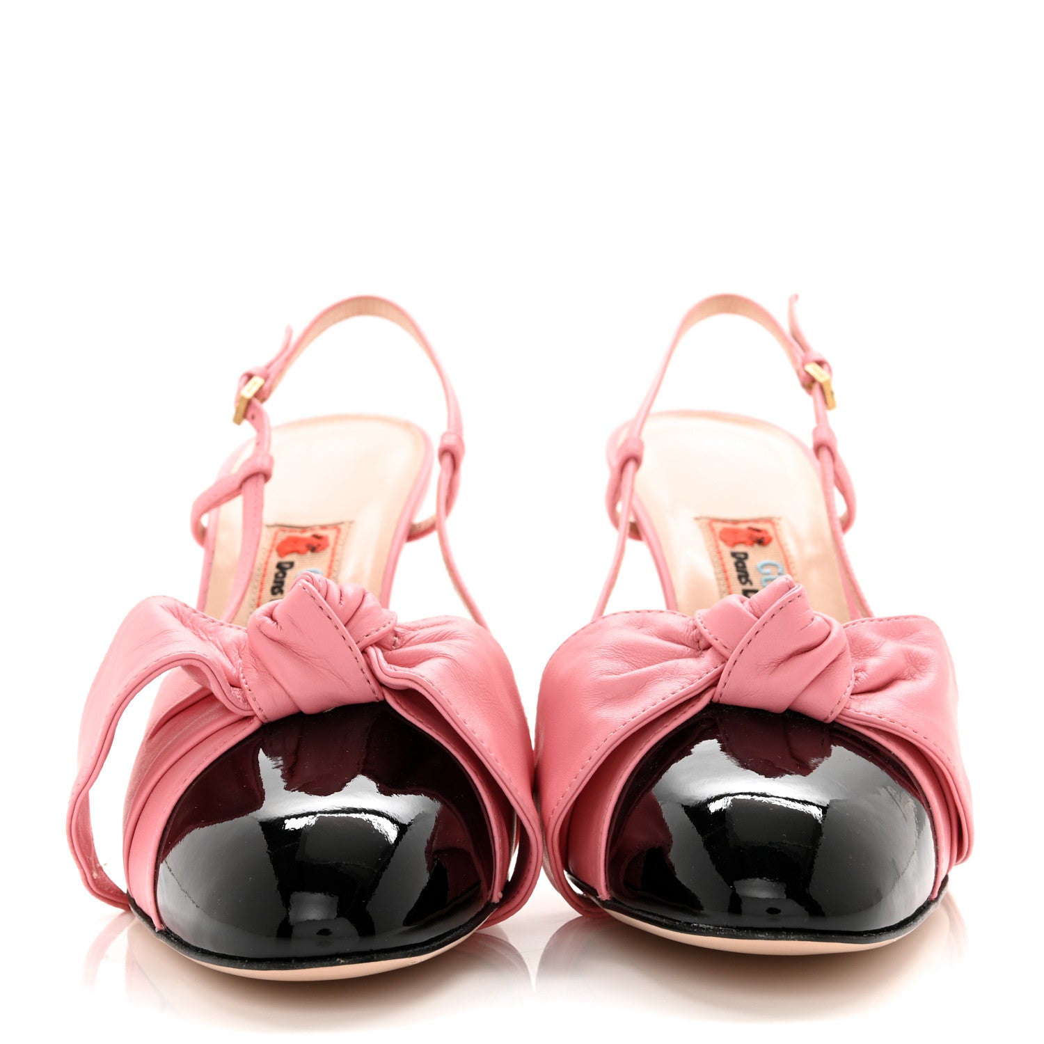 Gucci Nappa Bow Ankle Strap Platform Sandals 38 Butterfly Pink 2 of 10