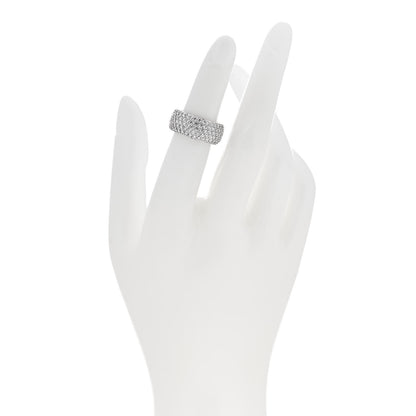 Cartier 18K White Gold Diamond 5 Row Half Paved Band Ring 48 4.5 2 of 5