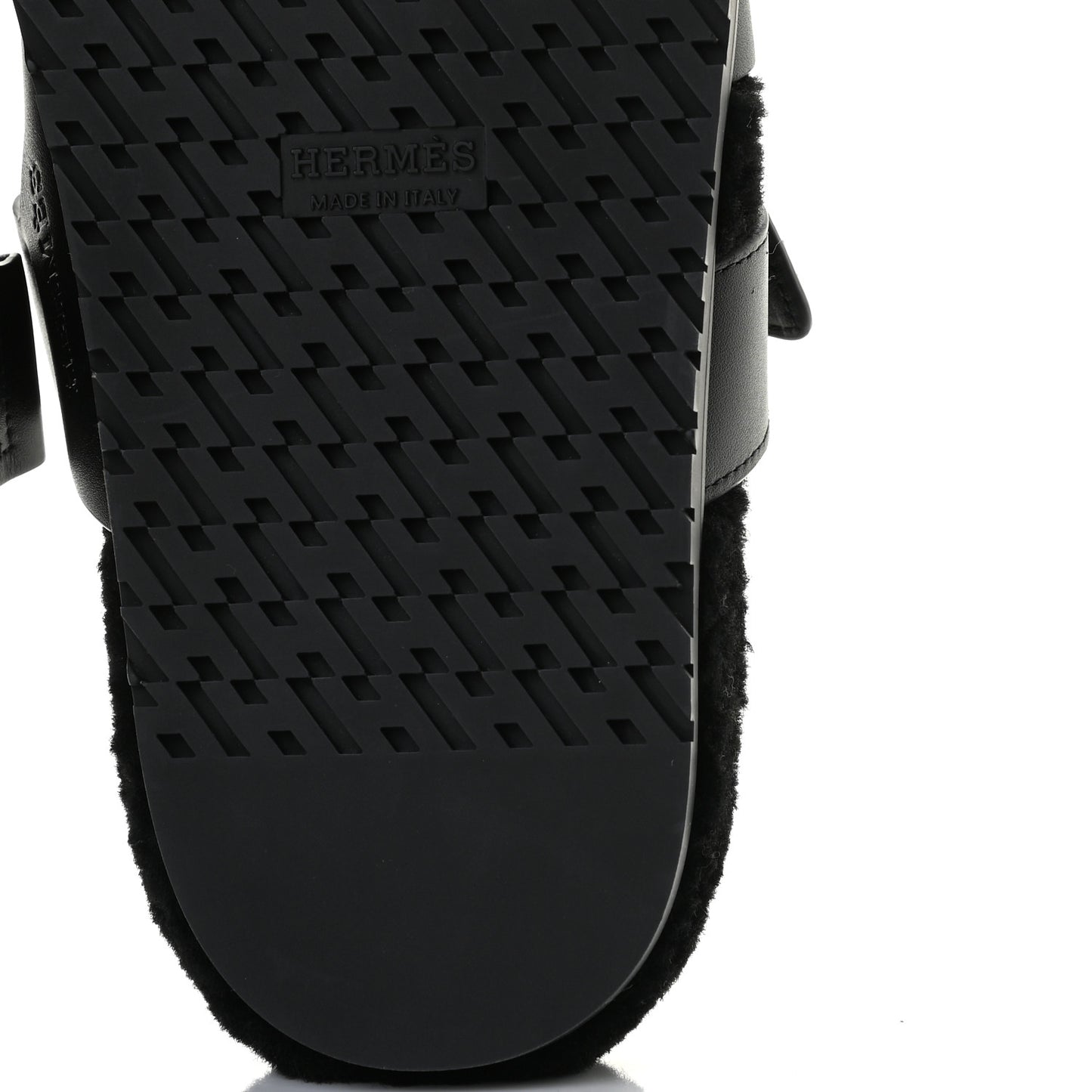 Calfskin Woolskin Womens Chypre Sandals 36 Black