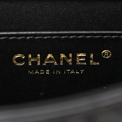 Chanel Shiny Lambskin Quilted Pearl Twist Mini Square Flap Black 6 of 11