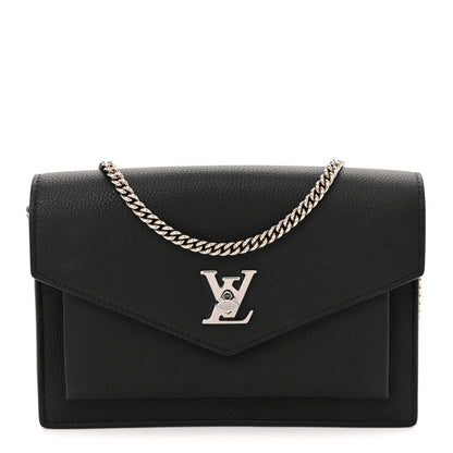 Louis Vuitton Soft Calfskin My Lockme Chain Pochette Black 1 of 9