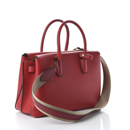 MCM Grained Calfskin Medium Milla Tote Ruby Red 4 of 9