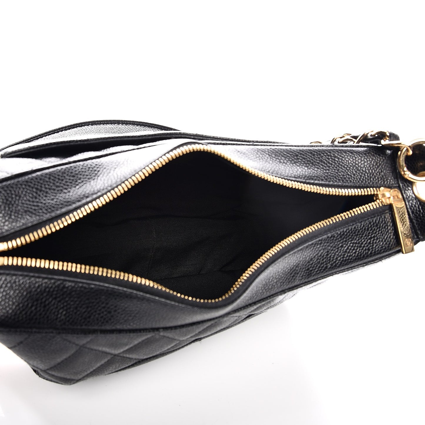 Caviar Quilted Hobo Black