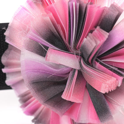 Chanel Silk Taffeta Camellia Brooch Pin Pink Black 6 of 6