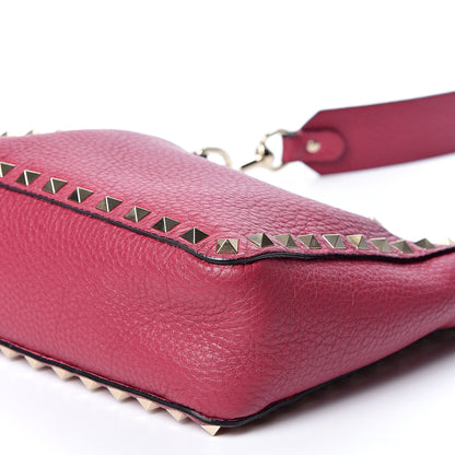 Valentino Garavani Pebbled Calfskin Mini Rockstud Flip-Lock Messenger Bag Raspberry 8 of 8