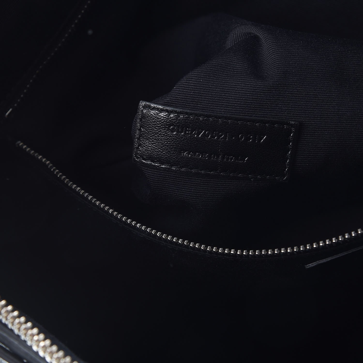 Saint Laurent Calfskin Crocodile Embossed Large Convertible ID Bag Black 8 of 8