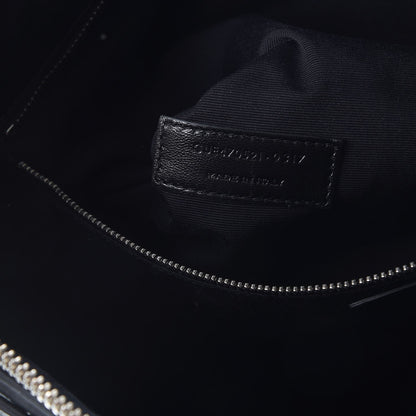 Saint Laurent Calfskin Crocodile Embossed Large Convertible ID Bag Black 8 of 8