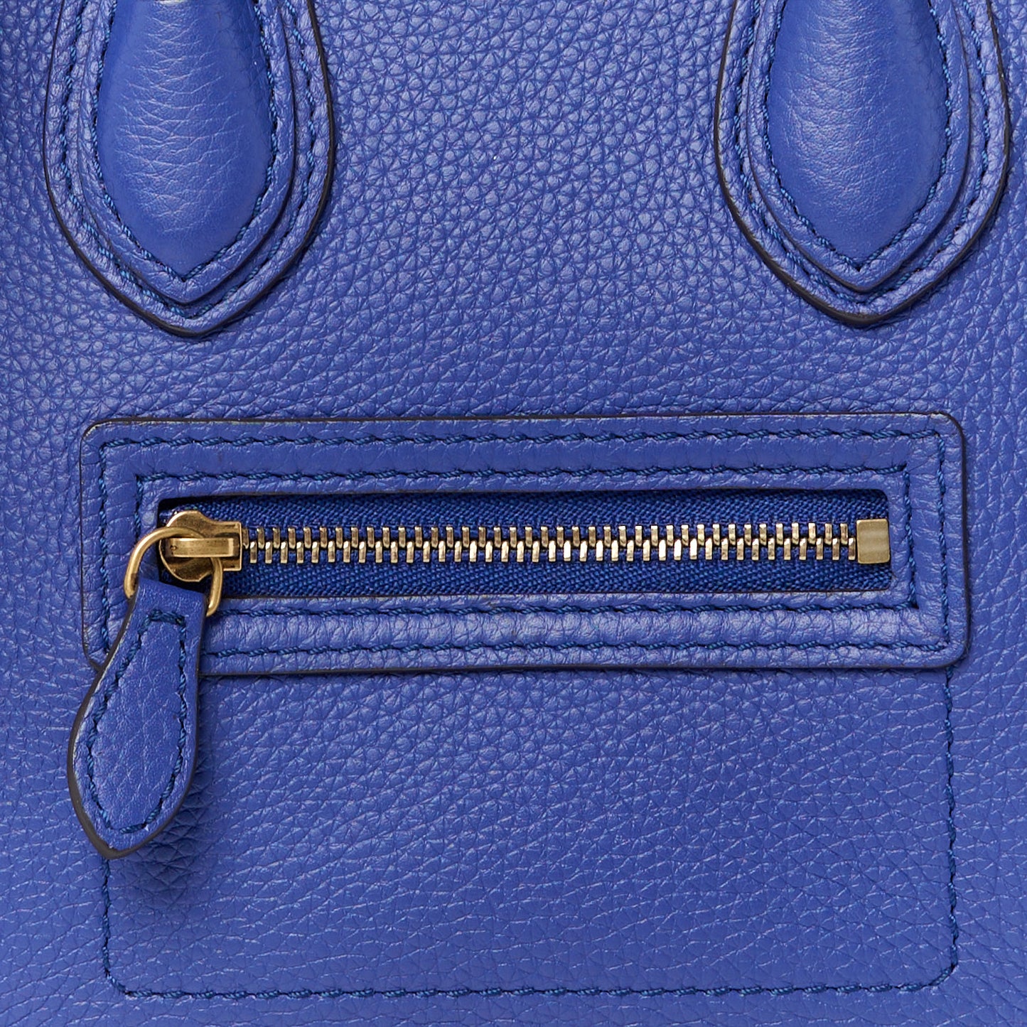 Drummed Calfskin Nano Luggage Indigo