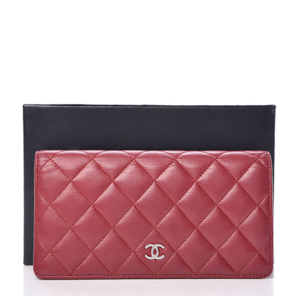 Chanel Lambskin Quilted Yen Wallet Red 15 of 15
