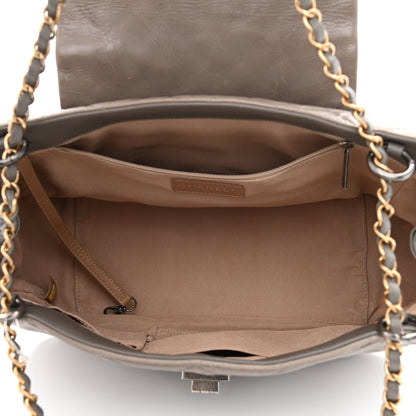 Chanel Glazed Crinkled Lambskin Mademoiselle Large East West Flap Grey 5 of 11