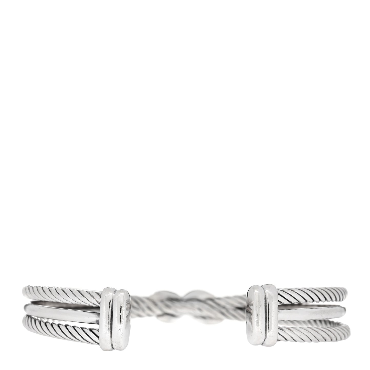 Sterling Silver Diamond 7mm Crossover X Bracelet