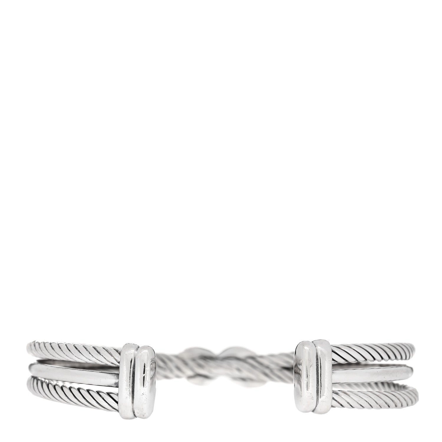 David Yurman Sterling Silver Diamond 7mm Crossover X Bracelet 2 of 3