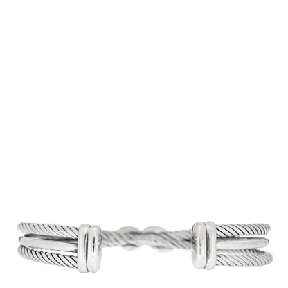 David Yurman Sterling Silver Diamond 7mm Crossover X Bracelet 2 of 3