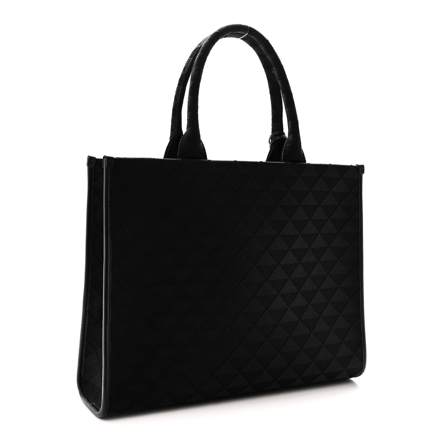 Prada Jacquard Saffiano Triangolo Symbole Embroidered Large Tote 3 of 9
