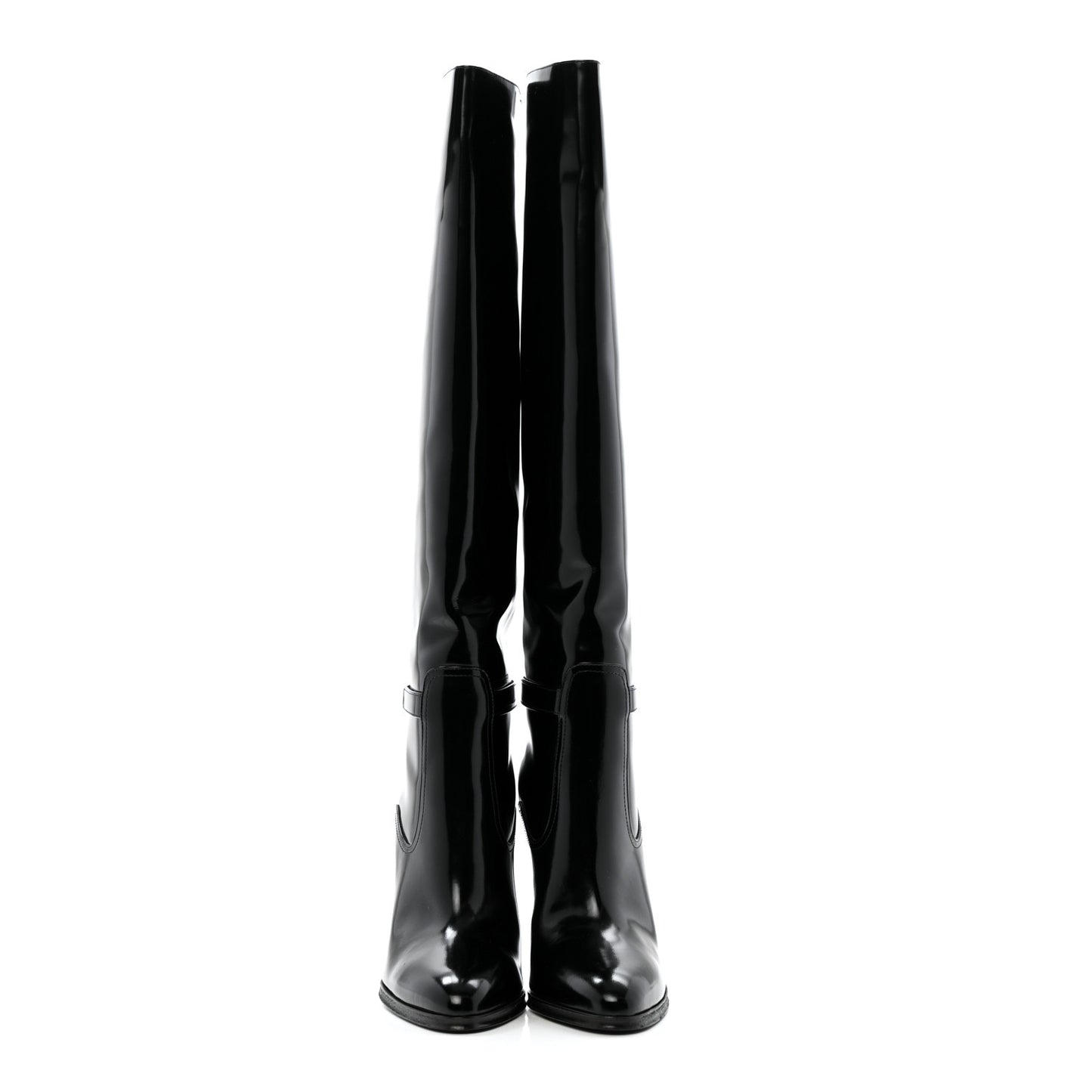 Patent Calfskin Diane 100 Boots 38.5 Black