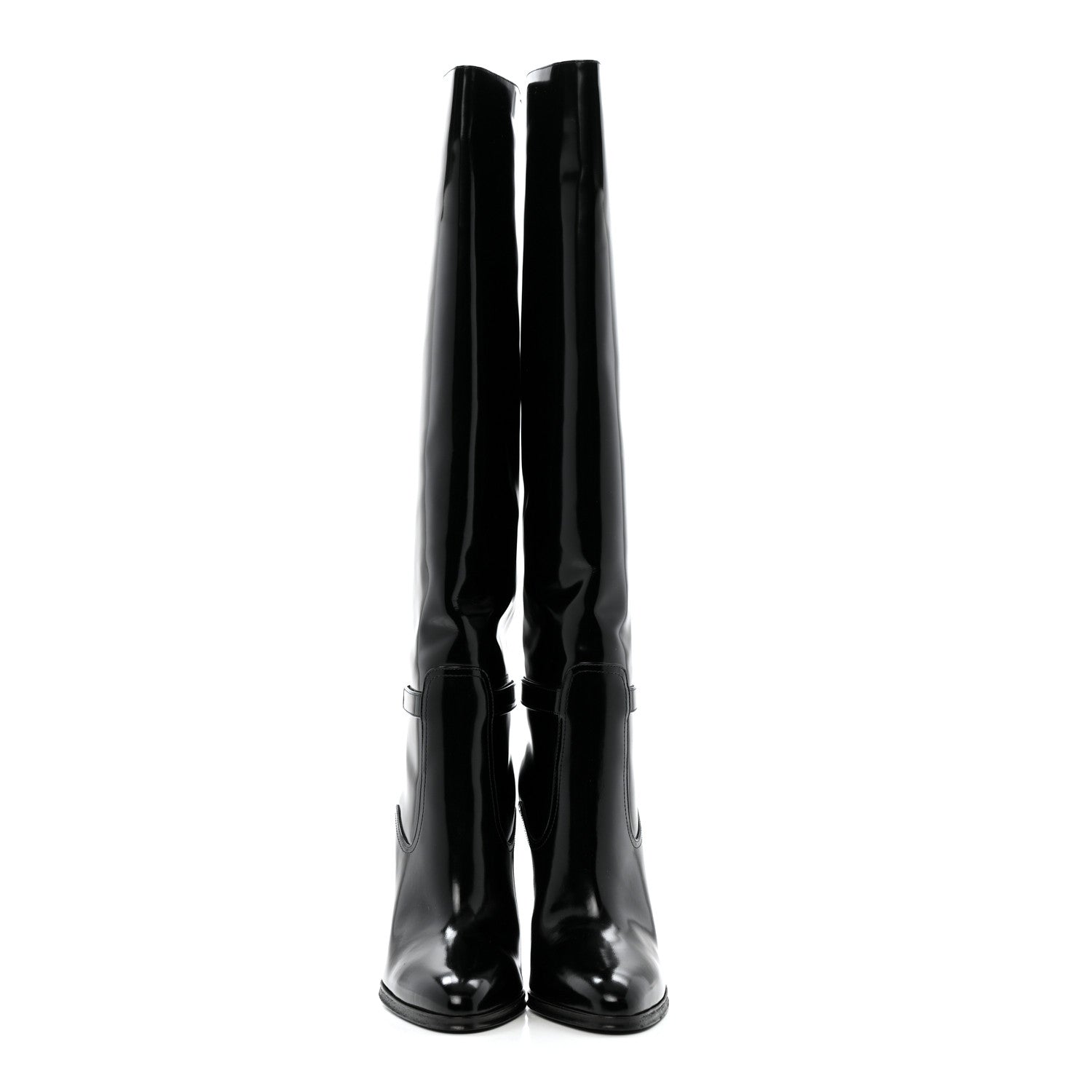 Saint Laurent Patent Calfskin Diane 100 Boots 38.5 Black 2 of 10