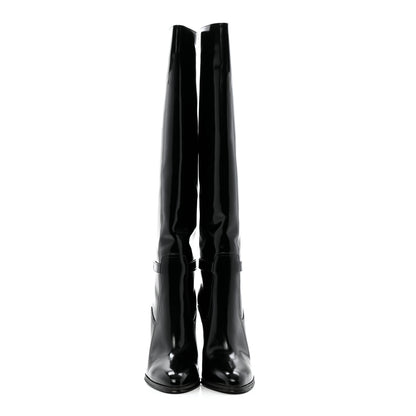 Saint Laurent Patent Calfskin Diane 100 Boots 38.5 Black 2 of 10