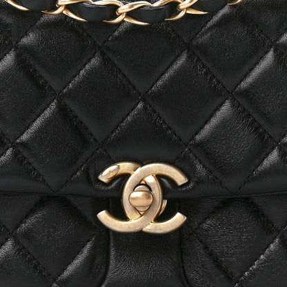 Chanel Shiny Lambskin Quilted Small Daily Friend Flap Black 8 of 11