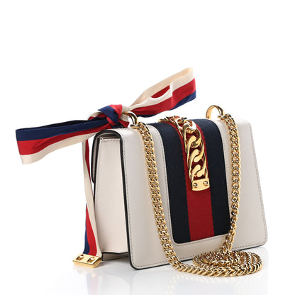 Gucci Calfskin Mini Sylvie Chain Shoulder Bag White 3 of 13