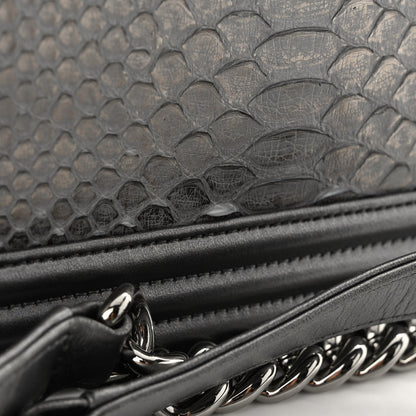 Chanel Snakeskin Medium Boy Flap Silver 12 of 12