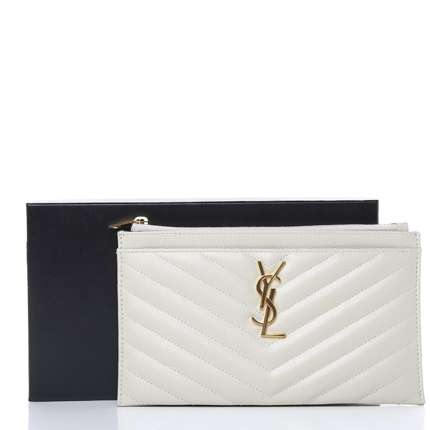 Grain De Poudre Chevron Monogram Bill Pouch Crema Soft