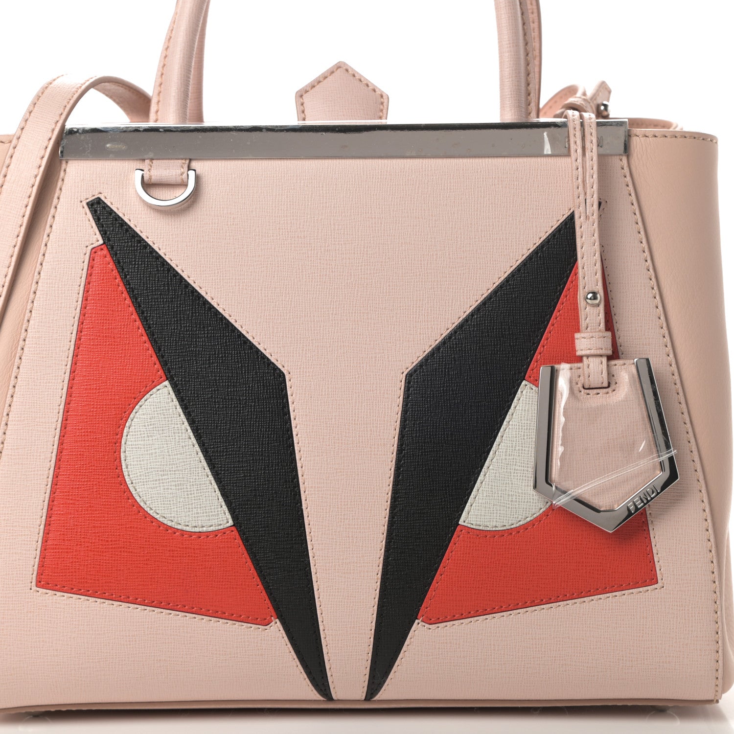 Fendi Vitello Elite Monster Petite 2Jours Tote Rosa Plaster 8 of 10