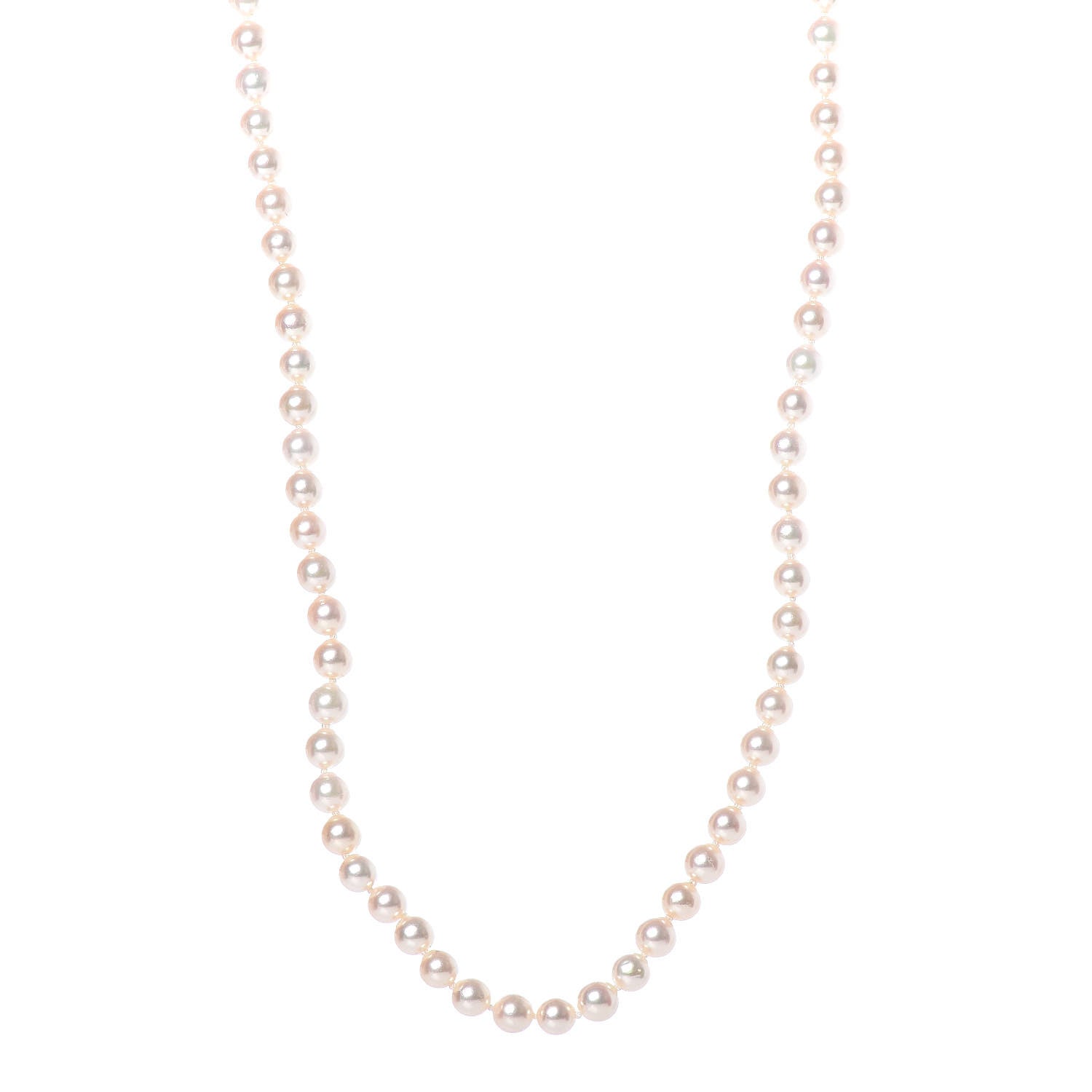 Mikimoto 18K Yellow Gold Pearl 6-6.5mm Strand Necklace 1 of 3