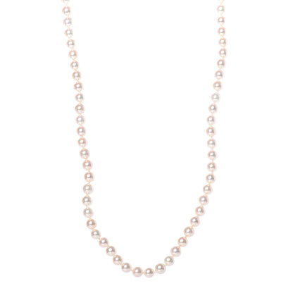 Mikimoto 18K Yellow Gold Pearl 6-6.5mm Strand Necklace 1 of 3
