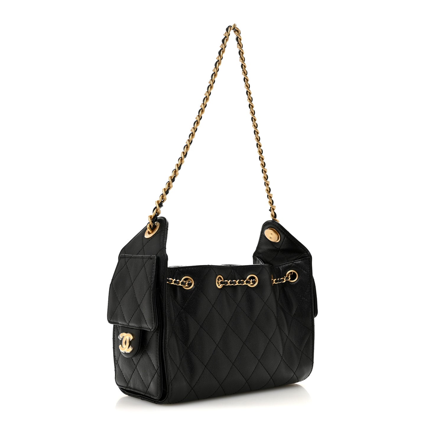 Caviar Quilted Mini Chanel 25 Handbag Black