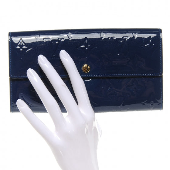 Louis Vuitton Vernis Sarah Wallet Grand Blue 2 of 7