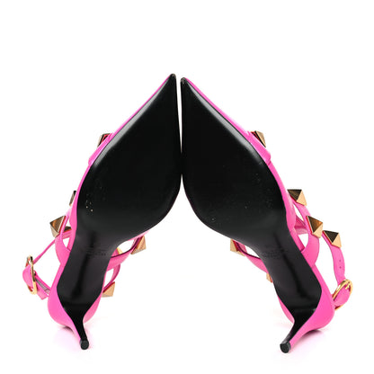 Valentino Garavani Calfskin Roman Stud Ankle Strap 80mm Pumps 38 Pink 6 of 10